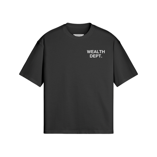 Wealth Dept. Oversized Tee — wealth mindset apparel from BMORE Wealthy, Baltimore investing streetwear